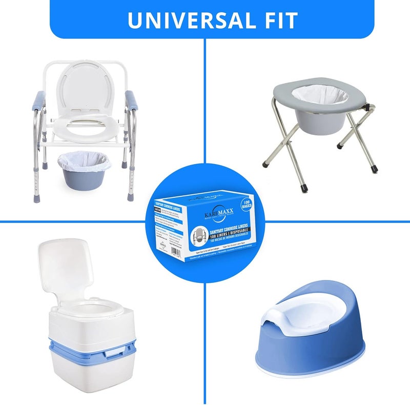 KAREMAXX Disposable Potty liners - 250, Bed side commode Liners, Portable Toilet Bag, Potty Bags for Portable Toilet, Potty Chair Liners, Toilet Liners, Commode Bags - Leak Proof & Odorless - Image 5